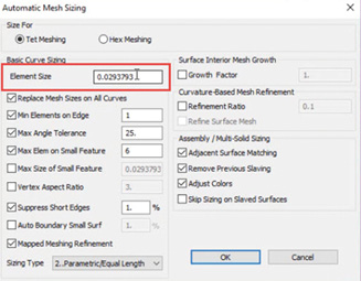 Fig. 3: Meshing controls.