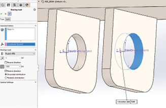 Fig. 4: Bearing loads being defined at a lug.