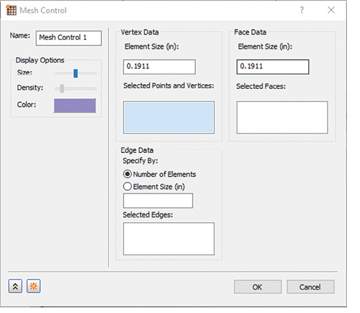 Fig. 5: Local mesh control menu.